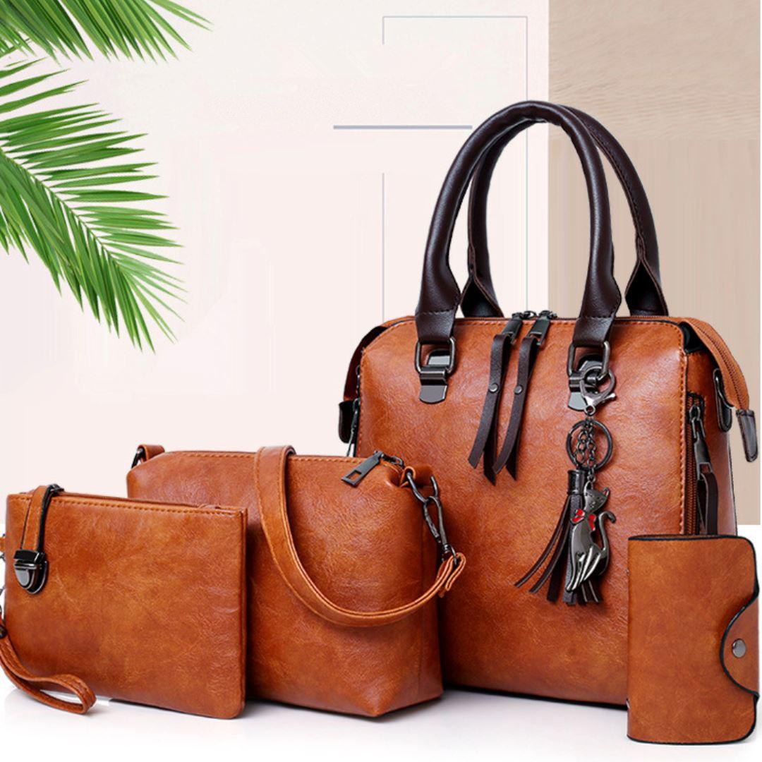 Bolsa De Couro Nature - Compre 1 Leve 4 - ROMANA SHOPPING