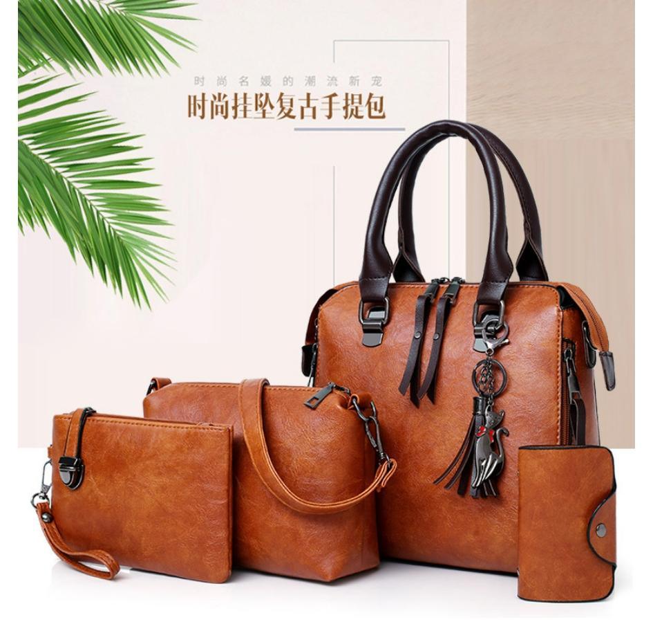 Bolsa De Couro Nature - Compre 1 Leve 4 - ROMANA SHOPPING