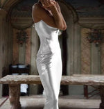 Vestido Longo Cetim de Alcinha - Plena Lohanna - ROMANA SHOPPING