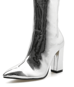 Bota Metalizada Cano Curto / Bico Fino - ROMANA SHOPPING