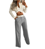 Conjunto Cropped manga longa e Calça Pantalona - ROMANA SHOPPING