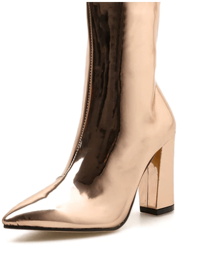 Bota Metalizada Cano Curto / Bico Fino - ROMANA SHOPPING