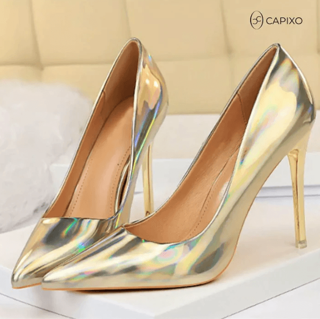 Scarpin Capixo Salto Alto Bico FinoLuxo Espelhado - ROMANA SHOPPING