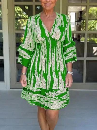 LZP - Vestido Karine com Decote em V e Manga 3/4 - ROMANA SHOPPING