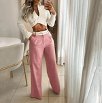 Conjunto Cropped manga longa e Calça Pantalona - ROMANA SHOPPING