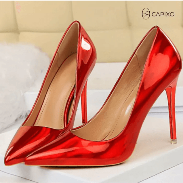 Scarpin Capixo Salto Alto Bico FinoLuxo Espelhado - ROMANA SHOPPING
