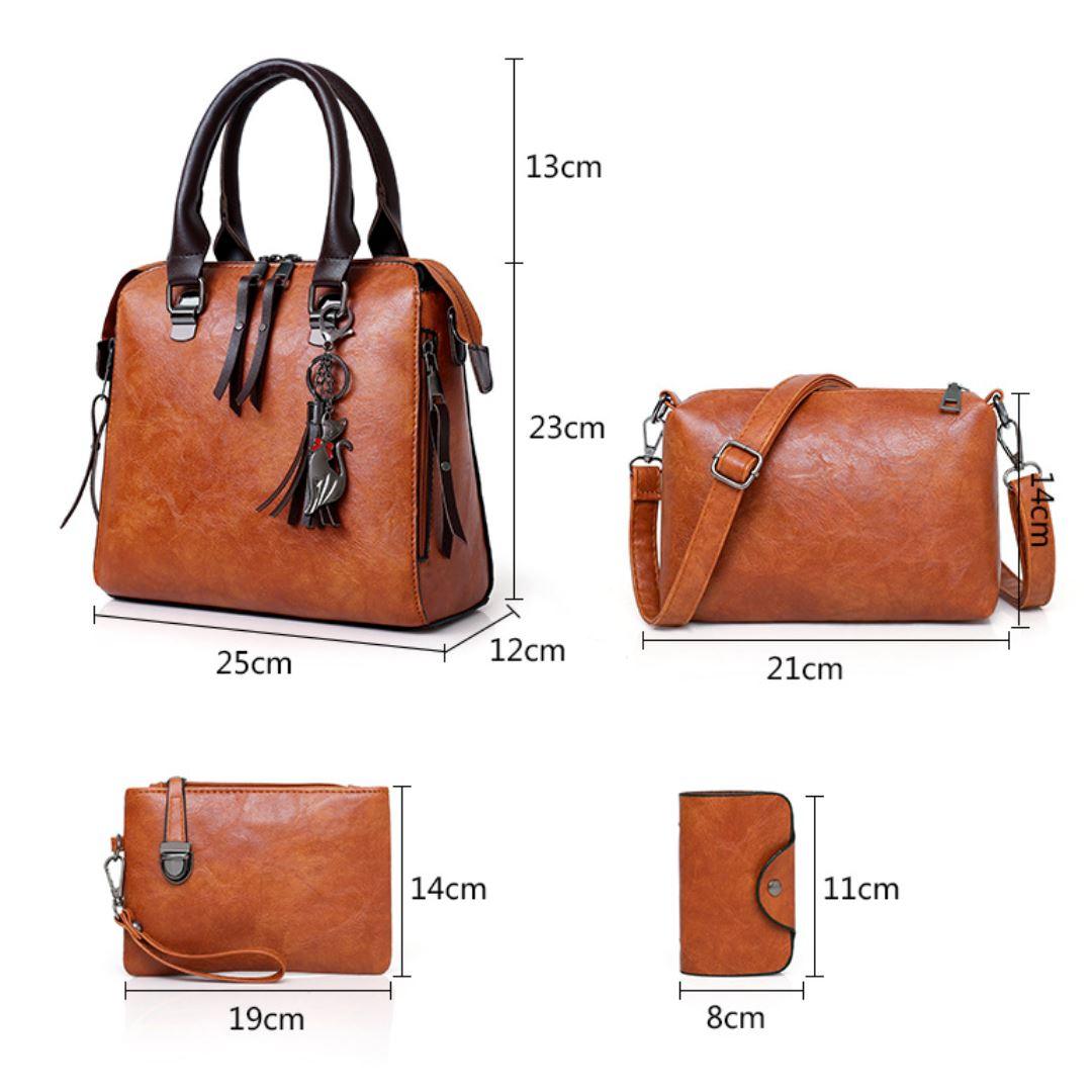Bolsa De Couro Nature - Compre 1 Leve 4 - ROMANA SHOPPING