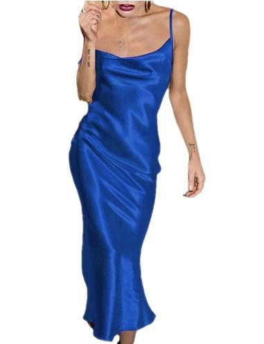 Vestido Longo Cetim de Alcinha - Plena Lohanna - ROMANA SHOPPING