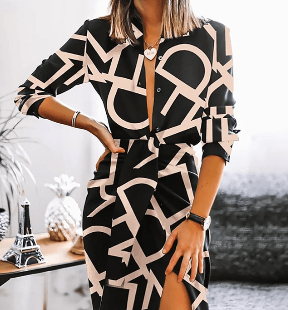 Vestido Preto e Branco Eleganc