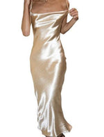 Vestido Longo Cetim de Alcinha - Plena Lohanna - ROMANA SHOPPING