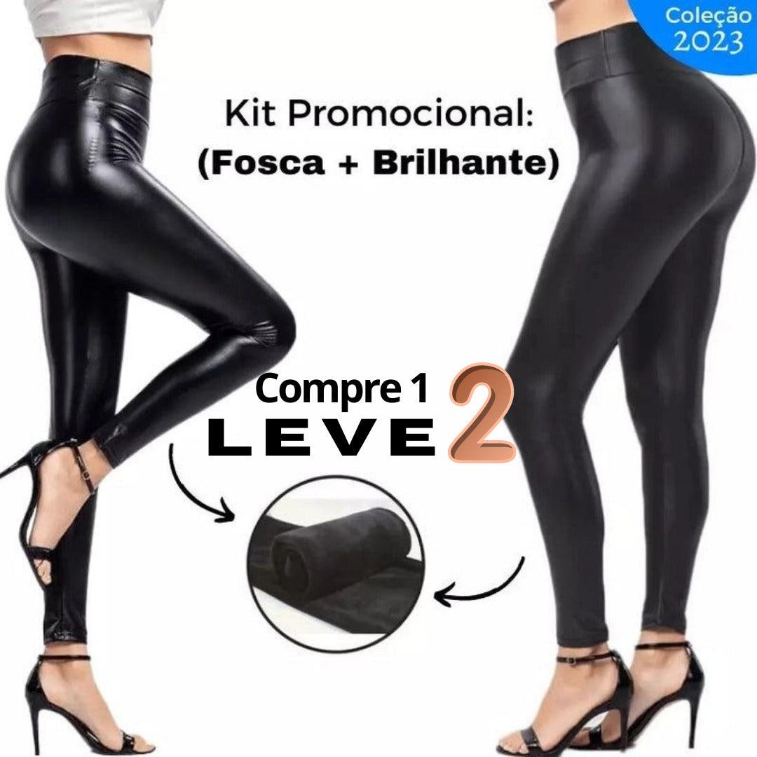 Calça de Couro Modeladora Elegante Peluciada Black - ROMANA SHOPPING